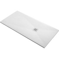 Plato de ducha Essencial Blanco de Aqua 70x140 extraplano con tratamiento antideslizante, rejilla y válvula