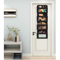 Estante colgante, organizador para sobre la puerta con 4 compartimentos, almacenamiento colgante, organizador, para colgar en la puerta o la pared, para dormitorio, oficina, color negro