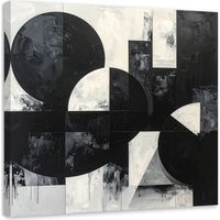 Wandbild Geometrische Formen Abstraktion schwarz weiß 50x50 cm
