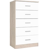 Sinfonier Couple 5 cajones cajonera dormitorio sahara blanco mate 50x90x33cm