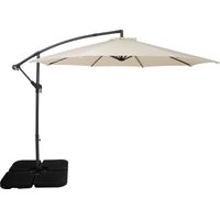Cantilever Parasol 3m Cream Banana Hanging Umbrella With Square