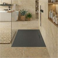 Receveur de douche mural LIVA aspect ardoise extra-plat