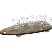 Servier-Set, 8 Gläser mit Holztablett