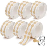 3.000 blanco prijskaartjestickers, voor ringen, oorbellen, kettingen, kleine verkoopprijskaartjes, 6 rollen, bruin