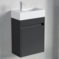 LOMAZOO Meubles de toilettes, noir mat - Meubles WC - 40x22x60 -