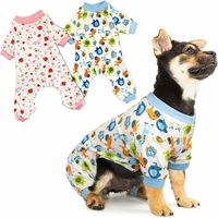 2 PIECES Cute Cat One Piece Pajamas, Soft Puppy Onesie, Pet Jumpsuit, Comfy Bodysuits, XS