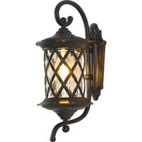 Aplique de pared con forma de piña, aplique exterior impermeable, farol exterior de 46 cm, luminaria de aluminio fundido a presión inoxidable con pantalla de cristal transparente, casquillo E27
