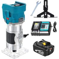 Trimmfräsen, bürstenloses 850-W-Akku-Fräswerkzeug, elektrischer 1/4-Zoll-Handholzschneider mit 6 Geschwindigkeiten + 5,5-A-Akku + DC18RC-Ladegerät, kompatibel mit 18-V-Makita-Akku, für Holzbearbeitung