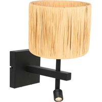 Steinhauer - aplique de pared - Stang - negro - lino metal -