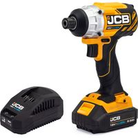 JCB 18V Brushless Impact Driver 1x 2.0Ah Lithium-Ion Battery and charger