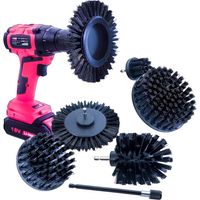 Brosses Nettoyage pour Perceuse Visseuse à Poils Durs Noirs. Brosses à Nettoyer Métal Bois Jardin Auto Cuisine Barbecue