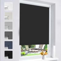 Store Enrouleur Occultant sans Perçage Installation Facile 100% Opaque Protection Thermique Solaire pour Fenêtre Porte, 35l x 170 cm, Noir