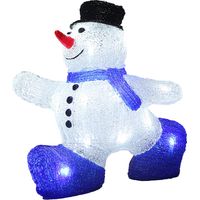 Monzana LED Acryl Figur Weihnachten Außen Innen Schneemann Santa Eisbär Pinguin Teddy Hirsch Wichtel Stern Weihnachtsmann Weihnachtsdekoration Weihnachtsbeleuchtung Dekofigur Schneemann Größe M