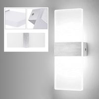 Randaco Applique murale LED Angle Lampe de salle de bain Applique murale Intérieur Lampe de couloir Extérieur Blanc 12W