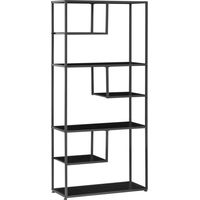 Estantería industrial de 7 niveles – Librería resistente o soporte de exhibición – Estilo loft moderno – Negra – Para sala de estar o dormitorio