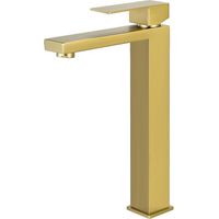 Robinet de salle de bain en or brossé Robinet de vanité moderne monotrou Robinet de lavabo de salle de bain en acier inoxydable Finition en laiton brossé