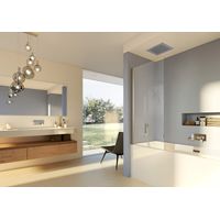 Pare-baignoire 1 volet pivotant 180° Paama 140x80 cm verre clair 5 mm argent brillant satiné - ATELIER DU BAIN INDUSTRIES