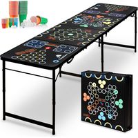 Tavolo da beer pong CampFeuer, tavolo multigioco pieghevole per feste 6 in 1, incluso set di accessori da 106 pezzi