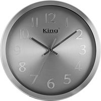 King Home OROLOGIO DA PARETE in alluminio 30,5x4 cm color argento