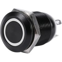 Eosnow Auto 12mm LED LED Light Momentiner Druckknopfschalter Umschalten Schwarzer Hülle 2a