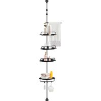 Étagère de douche télescopique Etagère d'angle Hauteur Réglable avec 4 Panier sans Perçage 105-310cm