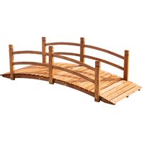 Pont en arche Madera 185x72x58 cm jardin Pasamanos charge 200 kg naturel
