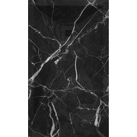 Receveur de douche 70x160 cm extra plat DEKOR en résine finition marbre noir