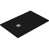 Plato de ducha Ardesia extraplano y antideslizante gel coat NEGRO Valvula incluida 90X090 Ral 9005