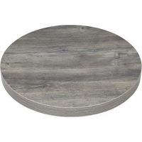 Plateau de table rond (Ø)600 mm, finition effet gris vieilli