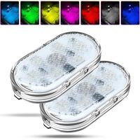 2er-Pack RGB-Autoinnenraumbeleuchtung, Autoinnenraumlampe mit Touch-Schalter, LED-Autoinnenraumbeleuchtung, mehrfarbige Ambientebeleuchtung mit USB-Anschluss