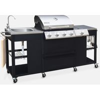 Barbacoa de gas de 5 quemadores con 1 quemador lateral
