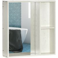 Armario con Espejo para Baño con Estantes Mueble para Baño Estilo Moderno 63x15x65 cm Blanc