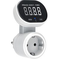 Wattmètre Prise Compteur d'Énergie, Compteur Électrique, Prise Consommation Electrique, Mesure Consommation Electrique pour W, KWh, Price, Cost/KWH, Écran Rotatif 45°, Rétroéclairé, 3680W Max