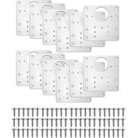 12 supports de réparation de charnières de meuble, plaque de réparation de charnières avec 72 vis, kit de réparation de charnières de meubles.