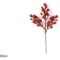 SPILLONE BACCHE GLITTERATE ROSSO 30 CM