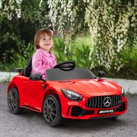 Voiture électrique pour enfants, Mercedes, 3-5 km/h, télécommande, lumières et musique, rouge