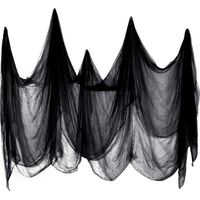 215 X 500 Cm Creepy Cloth Spooky Cheesecloth Cotton Muslin Cloths Halloween Decorations For Haunted Houses Party Doorways Outdoors (black)