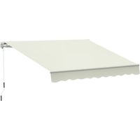 Outsunny – Store banne manuel en aluminium 295x245cm – Tissu polyester imperméable 280g/m² – Installation murale facile – Protection UV