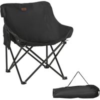 Chaise de camping pliante – Fauteuil pliable avec poche latérale filet, pieds en acier, housse de transport incluse – Idéal pour jardin, plage et piscine – Noir