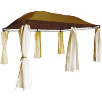 Gazebo Barbados in acciaio con telo superiore e laterali 4x3M per esterno Garden Deluxe Collection