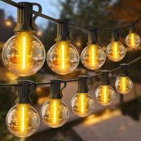 Guirlande lumineuse d'extérieur de 9 m, Lumière de jardin avec 30 + 3 ampoules tungstène G40, Guirlande lumineuse décorative de Noël, étanche IP44
