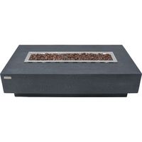 Ensemble braséro à gaz HAMPTON 4 pcs - béton fibré, avec pare-vent et caches
