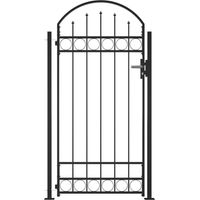 Vidaxl – Portail fer et acier avec dessus arqué – Dimensions 105x170 cm – 2 poteaux inclus – Résistant à la corrosion – Installation facile