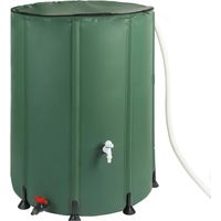 Bc-Elec – Récupérateur d'eau de pluie 200L – BS400008 – PVC renforcé – Robinet de raccordement pour tuyau d'arrosage – Dimensions Ø60x70cm