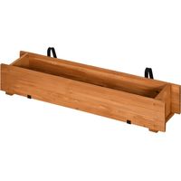 Jardinera de Madera con 2 Ganchos para Colgar para Cultivos Plantas Flores al Exterior 91x18x16,5 cm Natural
