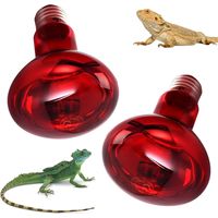 Reptile Ampoules Chauffantes, 2 Pièces 100W Lampe Chauffante Reptile, E27 Ampoule Infrarouge Chauffante, Ampoule Chauffante, pour Reptiles, Lézards, Tortues, Serpents, Amphibiens