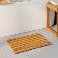 vidaXL Tapis de bain Uni Marron 56 x 37 x 2,5 cm Bois d'Acacia Massif