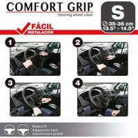 Couvre volant micro-perfore comfort grip M 37-38 cm - noir