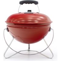 Barbecue a Carbone Portatile da Tavolo Kekai Tahoe 37x37x44 cm Coperchio con Sistema di Trasporto e Bloccaggio Smaltato Rosso