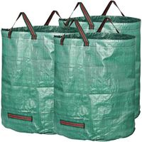 3 sacs de jardin de 272 litres, grande capacité, épais et résistants, sacs poubelle extérieurs indéchirables